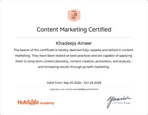 HUBSPOT-CERTIFICATE best digital marketing expert in kollam